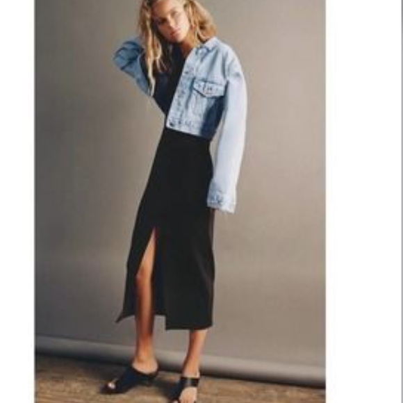 Zara black Neophrene-effect cut out twisted maxi dress - Picture 3 of 12